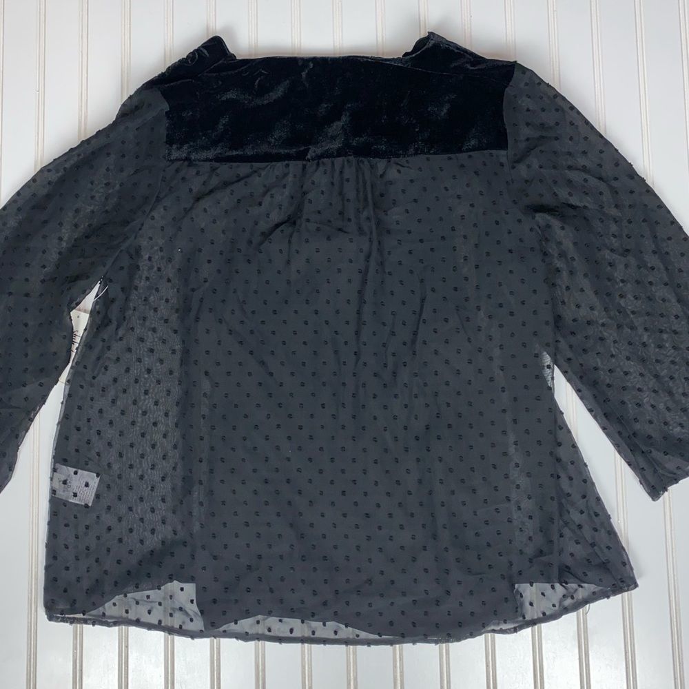 Style & Co Women's Plus Size Swiss-Dot Velvet-Yoke Top 1X NWT - Picture 10 of 11